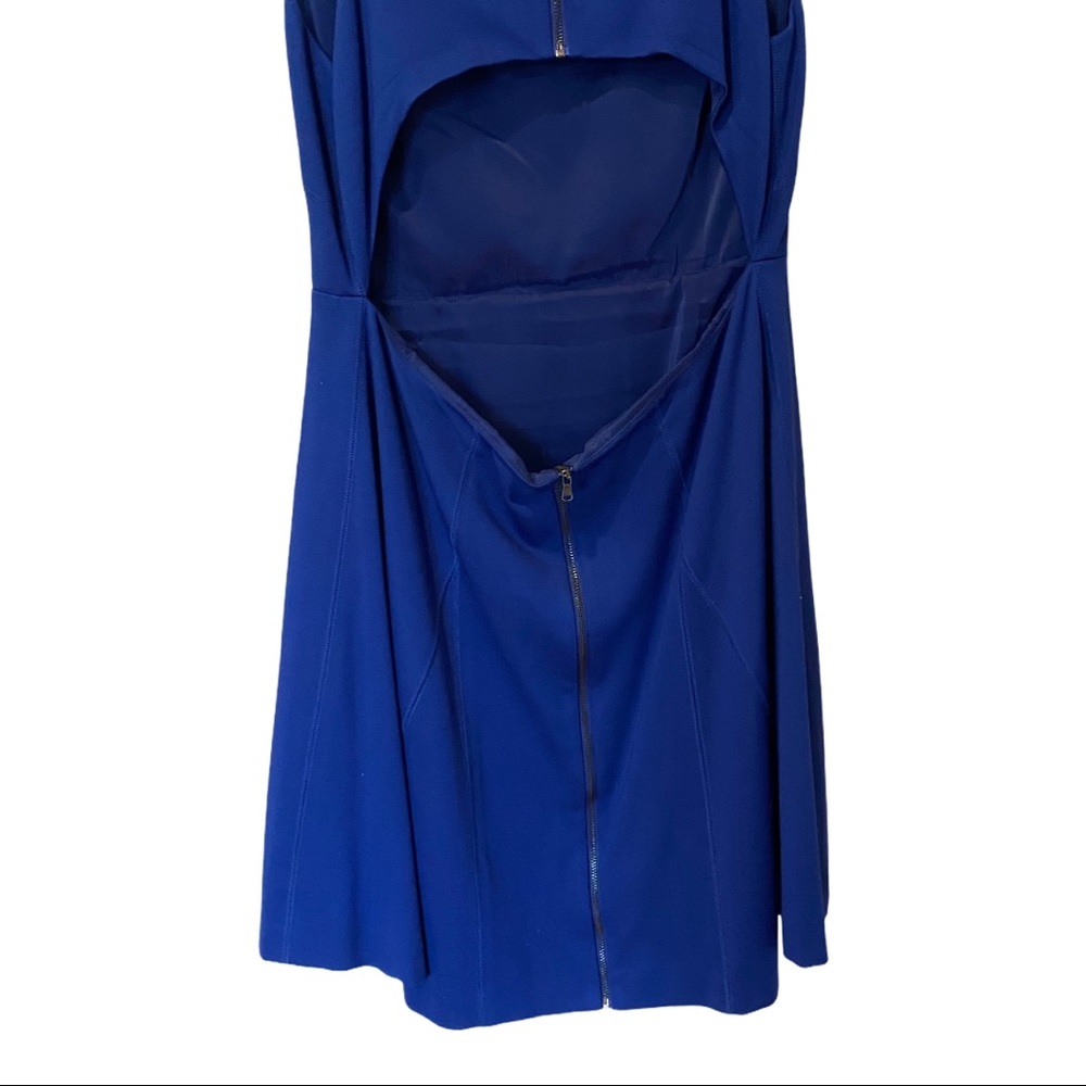 Trina Turk Delphine Cutout Back Ponte Knit Blue Fit and Flare Dress (14) - Picture 9 of 13